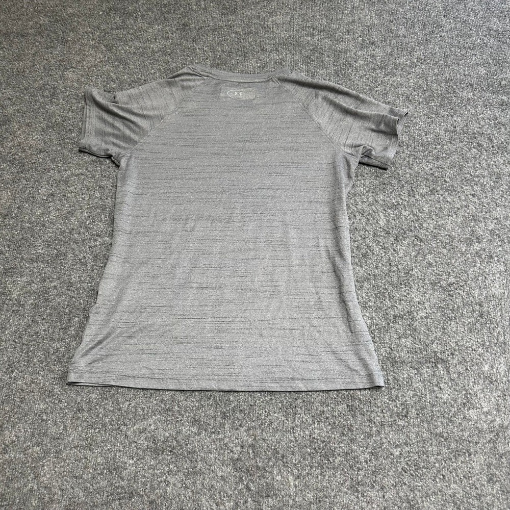 Under Armour Shirt Womens Small Gray HeatGear Loose Fit Short Sleeve Athletic